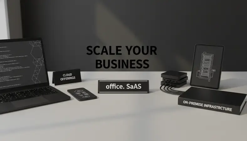 Side-by-side comparison of cloud offerings versus on-premise infrastructure setup for businesses