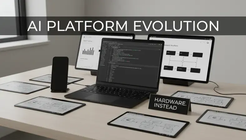 Side-by-side comparison of cloud AI platform dashboards showing model training and deployment workflows