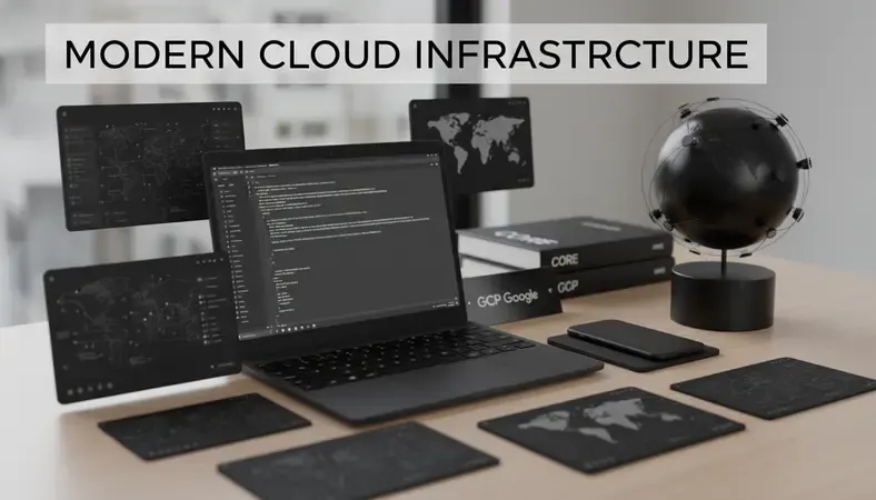 Diagram showing Google Cloud Platform's global infrastructure with interconnected data centers across continents