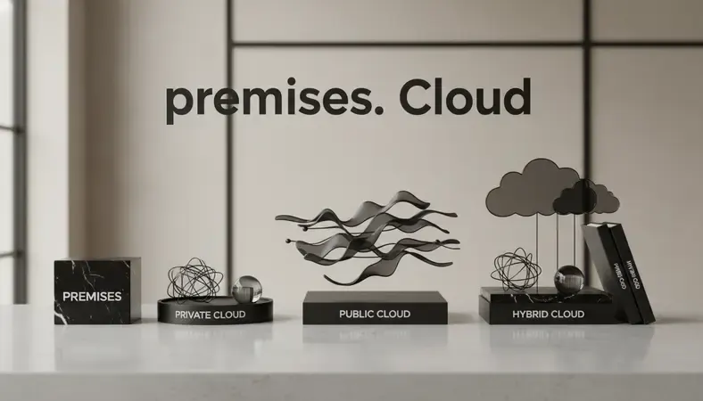 Side-by-side visual comparison of public cloud, private cloud, and hybrid cloud deployment models showing resource isolation levels