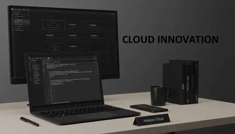 AWS cloud computing dashboard showing multiple services including compute, storage, and database options